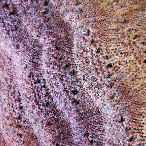 Knox Rose Brown/Red/Tan Gradient Open Knit Pullover Sweater, Sz XS - Picture 7 of 9